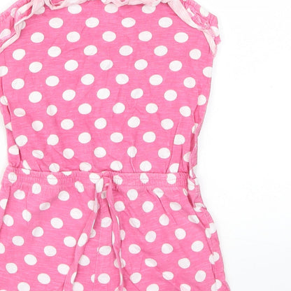 Nutmeg Girls Pink Spotted  Jumpsuit One-Piece Size 2-3 Years