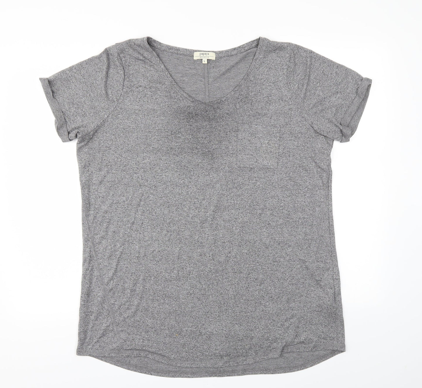 Womens UK Size L Matalan Grey Basic T-Shirt