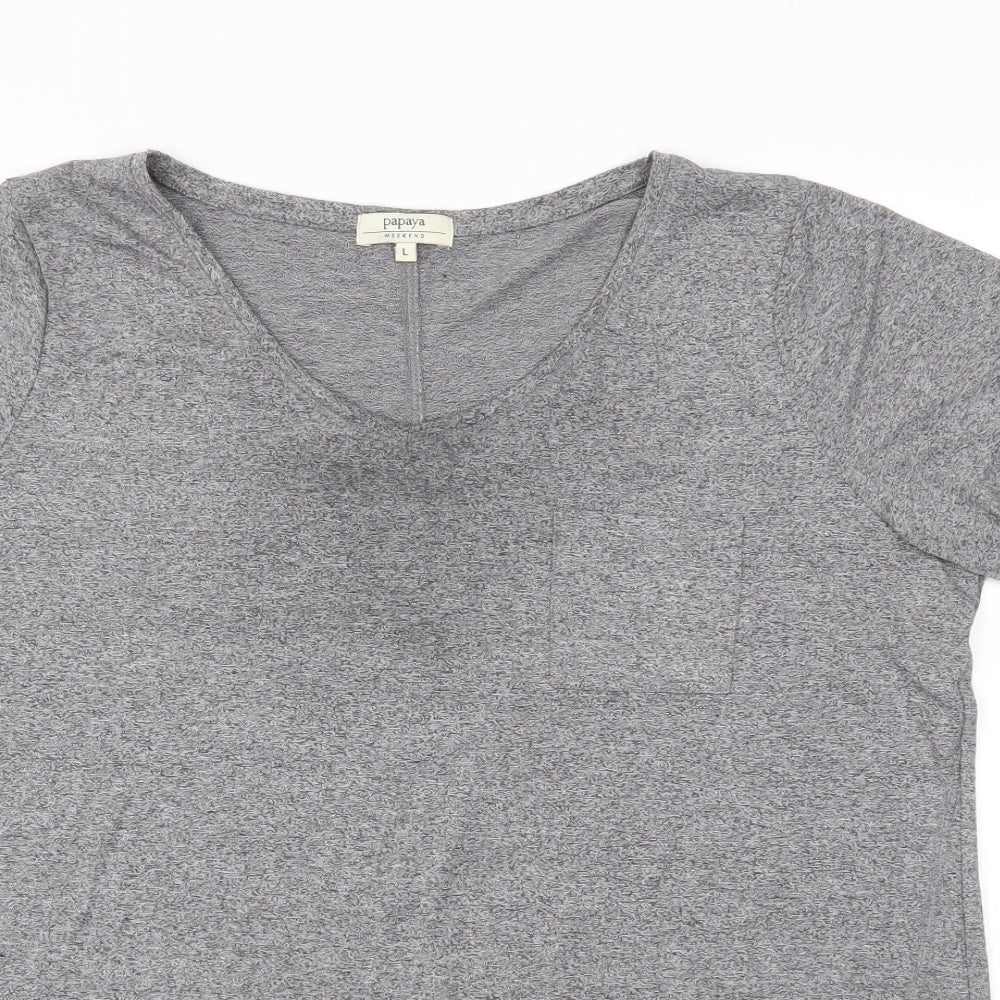 Womens UK Size L Matalan Grey Basic T-Shirt