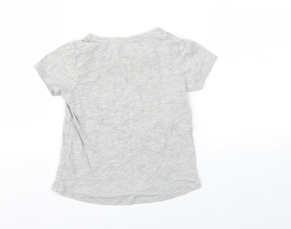 Matalan Girls Grey Animal Print  Basic T-Shirt Size 3-6 Months