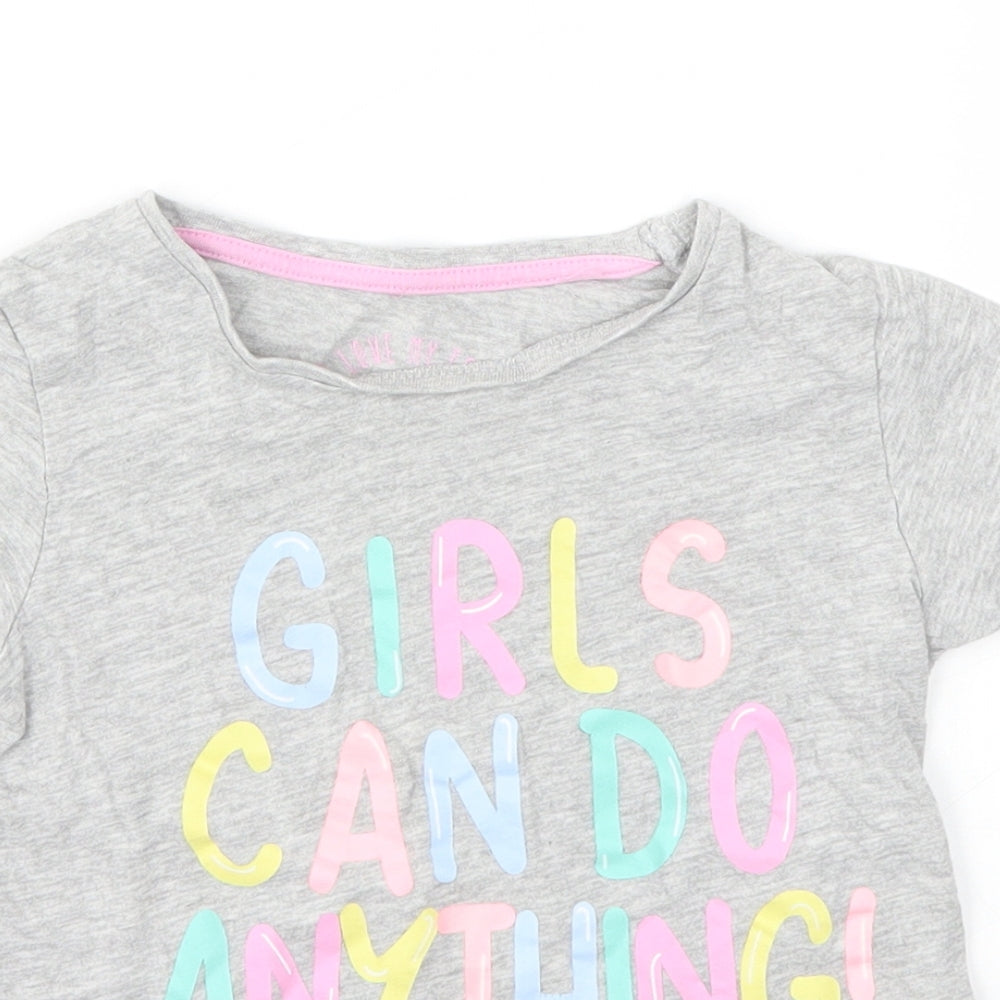 Matalan Girls Grey Animal Print  Basic T-Shirt Size 3-6 Months