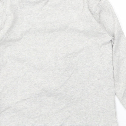 M&S Girls Grey Animal Print  Basic T-Shirt Size 5-6 Years