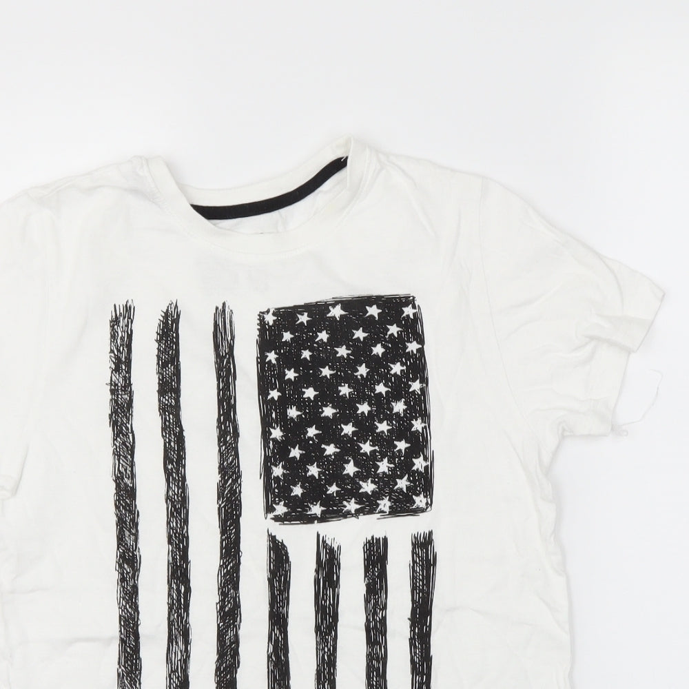 Primark Boys White   Jersey T-Shirt Size 10 Years