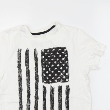 Primark Boys White   Jersey T-Shirt Size 10 Years