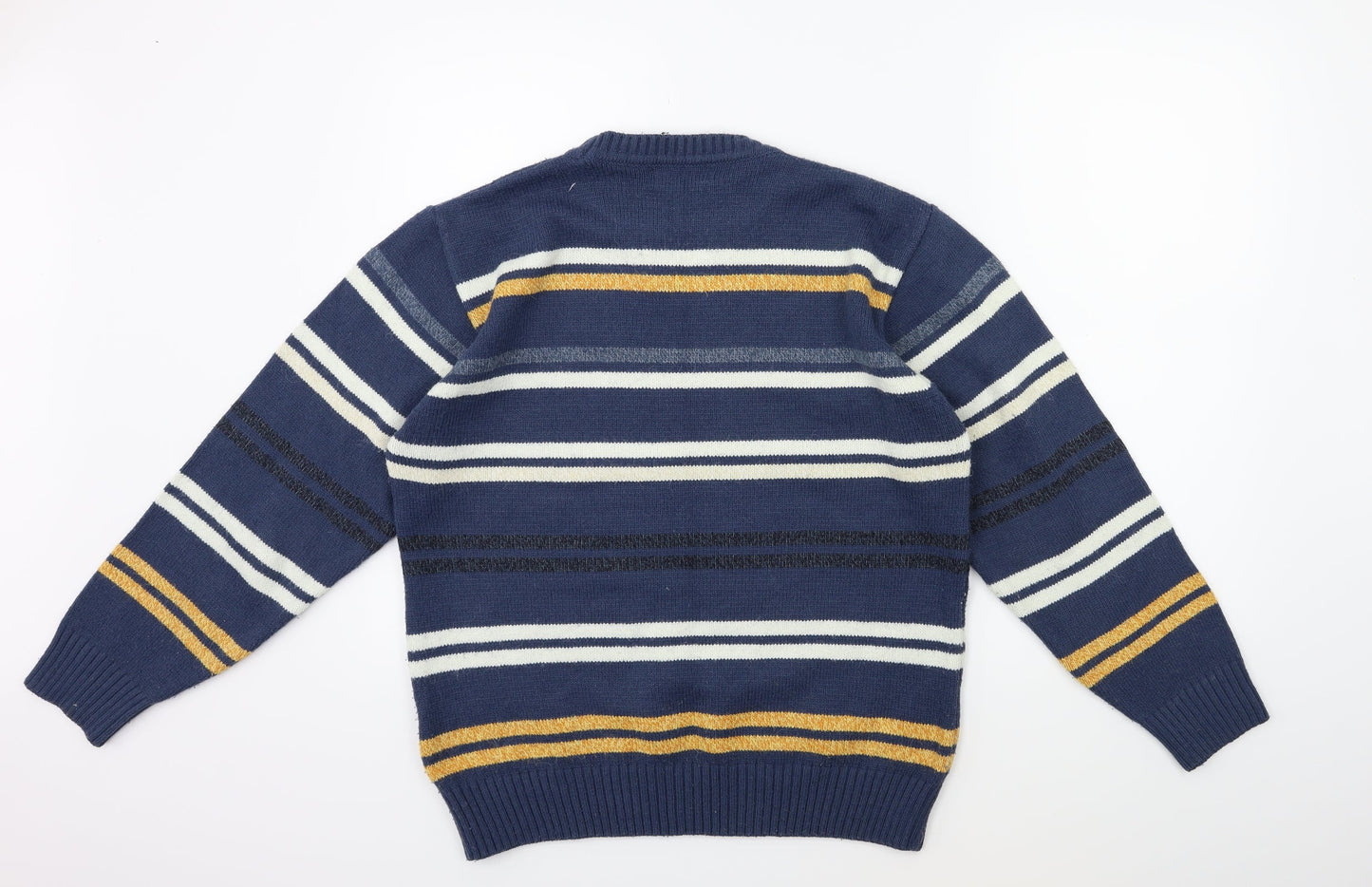 AFM Mens Blue Striped  Pullover Jumper Size M