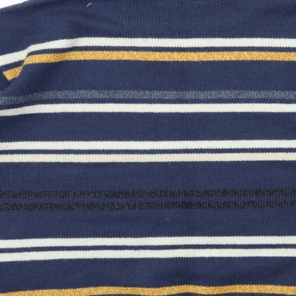 AFM Mens Blue Striped  Pullover Jumper Size M