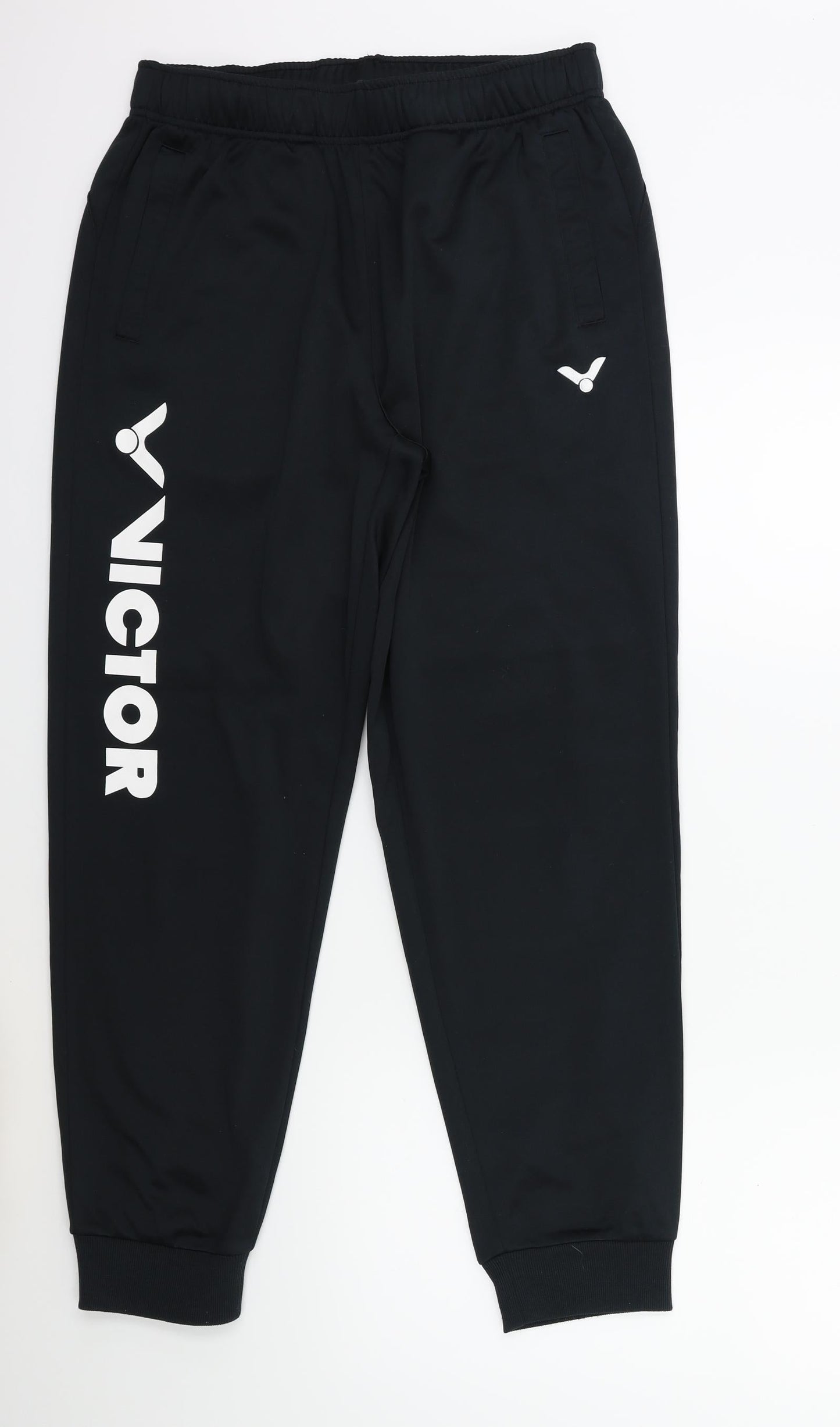 Mens UK Size M VICTOR Regular Fit Sweatpants Black Trousers