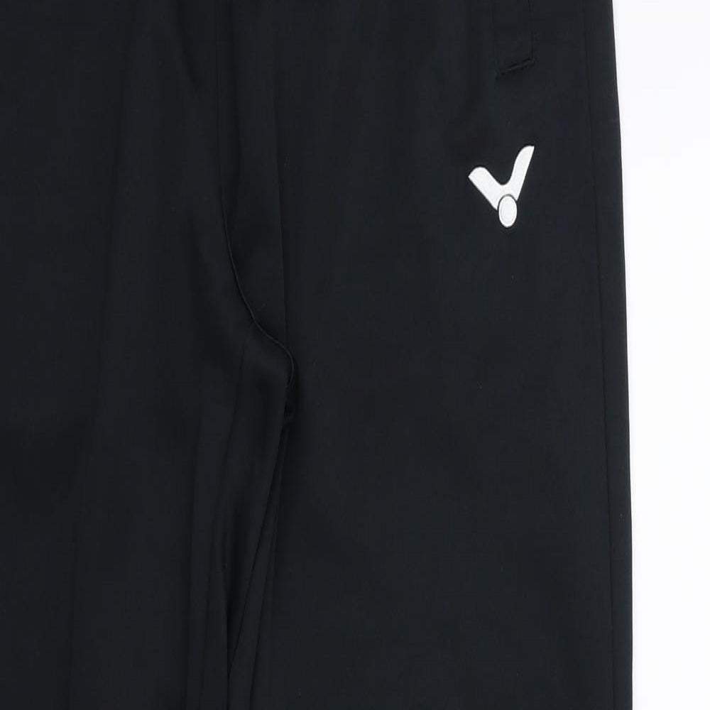 Mens UK Size M VICTOR Regular Fit Sweatpants Black Trousers