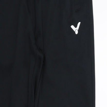 Mens UK Size M VICTOR Regular Fit Sweatpants Black Trousers