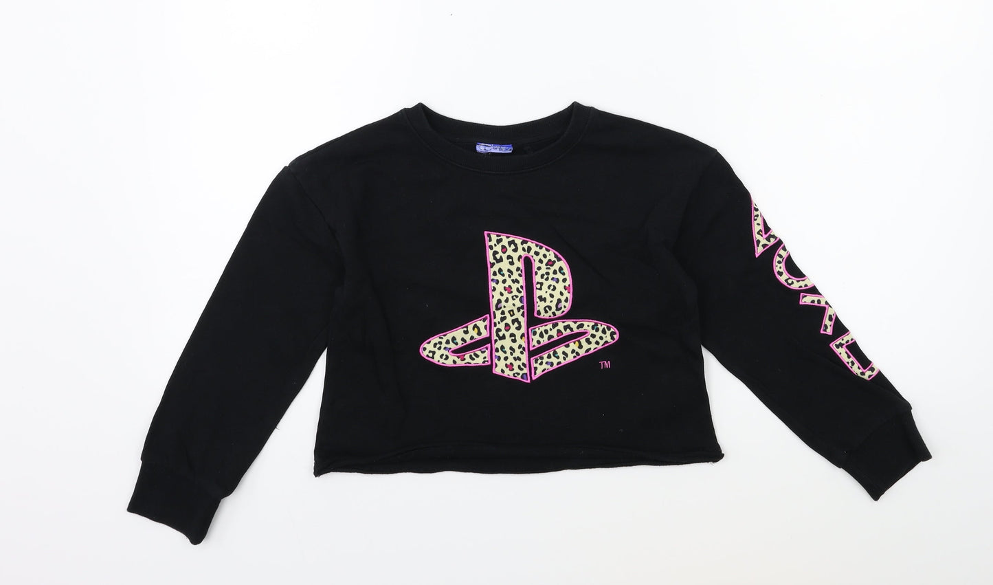NEXT Girls Black   Pullover Sweatshirt Size 8 Years  - PLAYSTATION