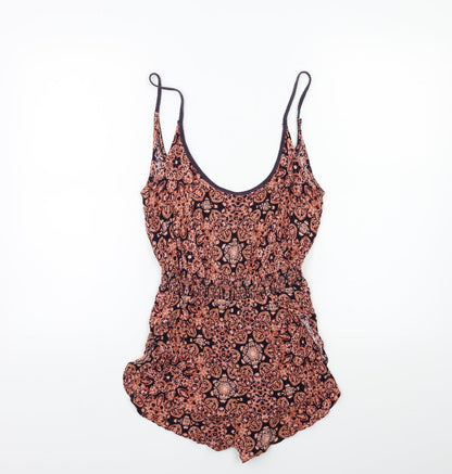 Ecote Womens Red Floral  Playsuit One-Piece Size S