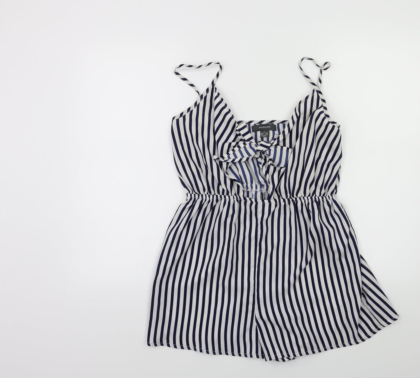 Primark Womens Black Striped  Playsuit One-Piece Size 10