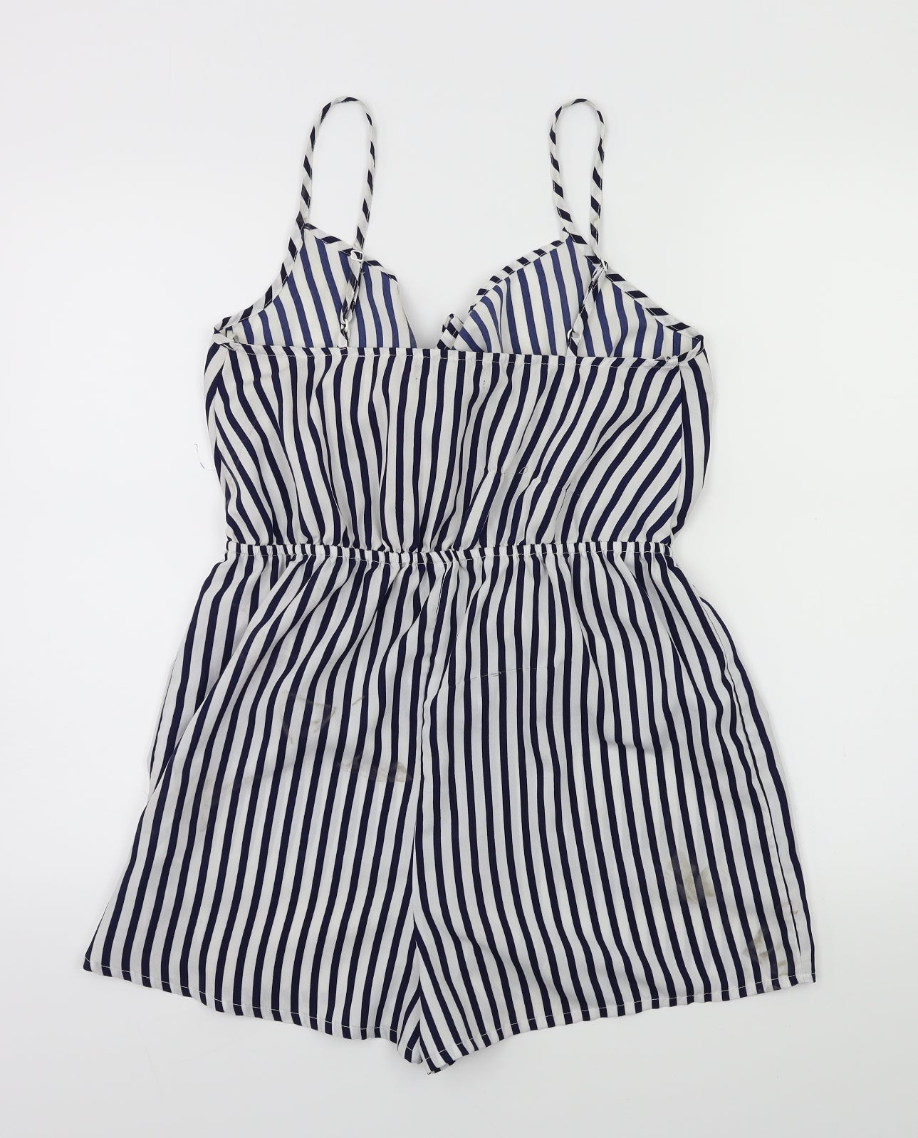 Primark Womens Black Striped  Playsuit One-Piece Size 10