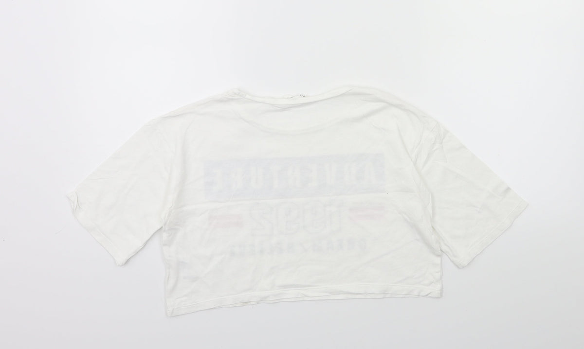 Back view of H&M girls’ white basic t-shirt, size 9-10, years