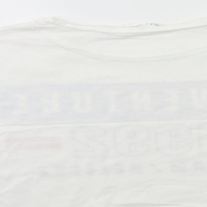 Brand and care label for H&M girls’ white basic t-shirt, size 9-10, years