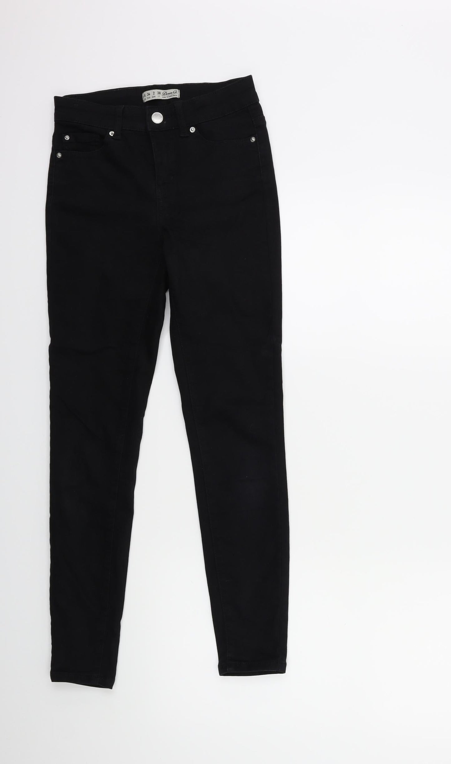 Denim & Co. Womens Black  Denim Skinny Jeans Size 6 L27 in