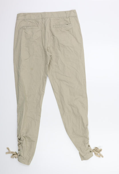 Womens UK Size 10 Papaya Regular Fit  Beige Trousers