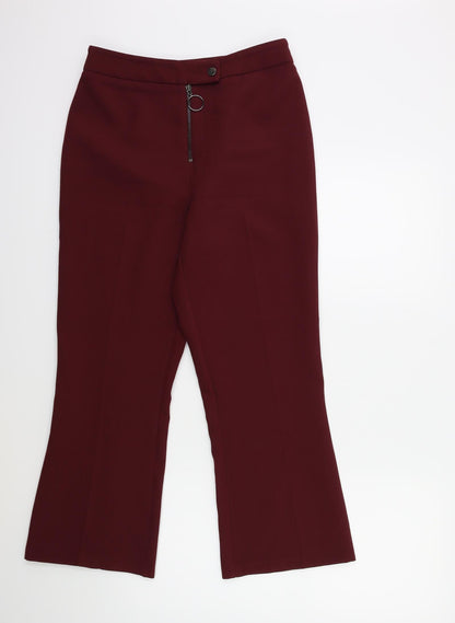 Womens UK Size 10 Topshop Regular Fit  Red Trousers