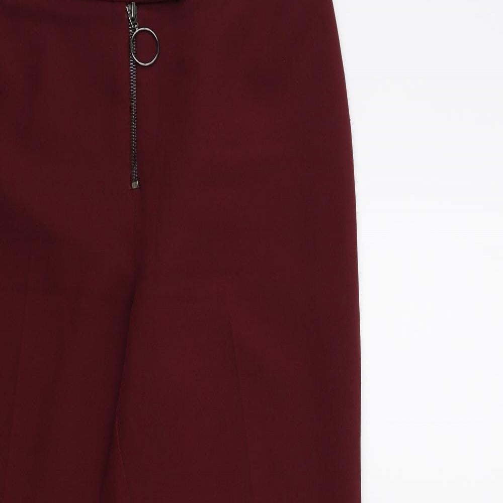 Womens UK Size 10 Topshop Regular Fit  Red Trousers