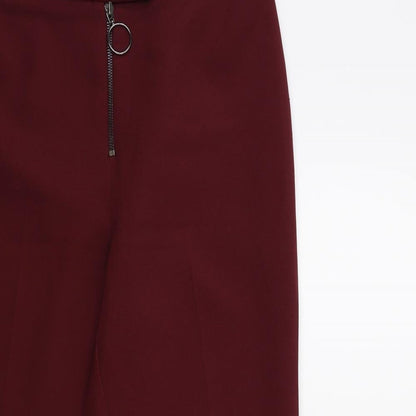 Womens UK Size 10 Topshop Regular Fit  Red Trousers