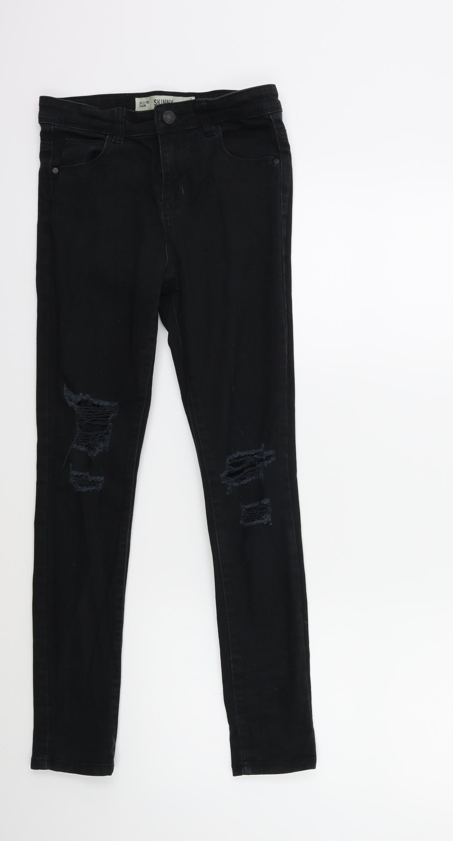 Denim & Co. Girls Black  Denim Skinny Jeans Size 10 Years