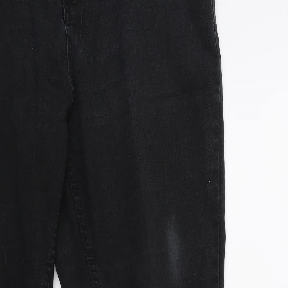 Denim & Co. Womens Black  Denim Straight Jeans Size 14 L28 in