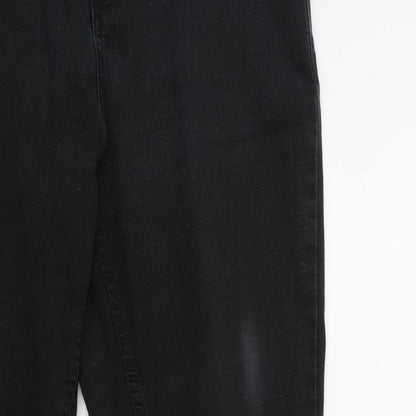 Denim & Co. Womens Black  Denim Straight Jeans Size 14 L28 in