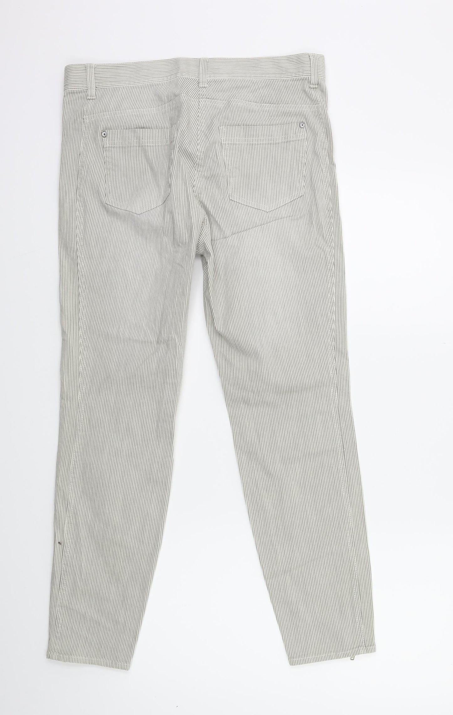 Womens UK Size 12 Preworn Regular Fit Straight Beige Jeans