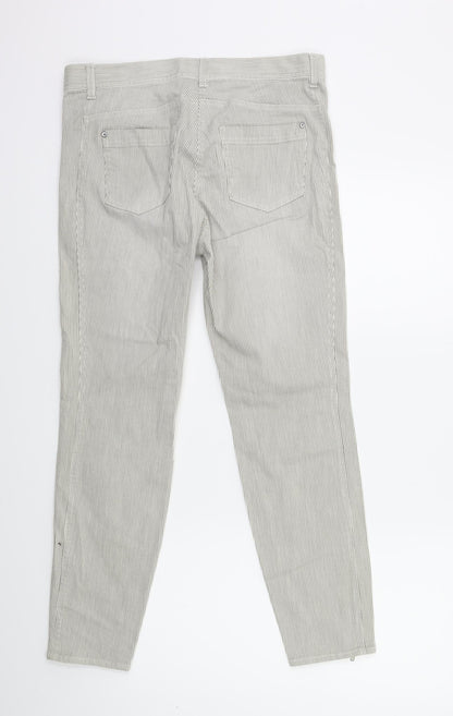 Womens UK Size 12 Preworn Regular Fit Straight Beige Jeans