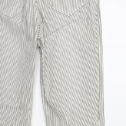 Womens UK Size 12 Preworn Regular Fit Straight Beige Jeans