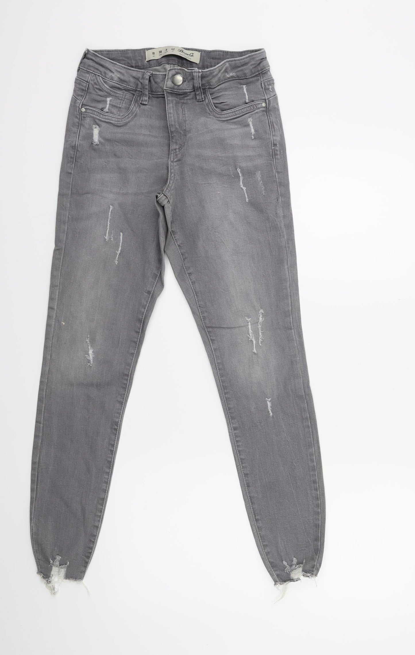 Denim & Co. Womens Grey  Denim Skinny Jeans Size 10 L27 in