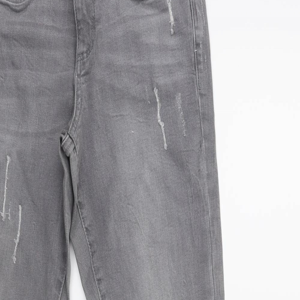 Denim & Co. Womens Grey  Denim Skinny Jeans Size 10 L27 in