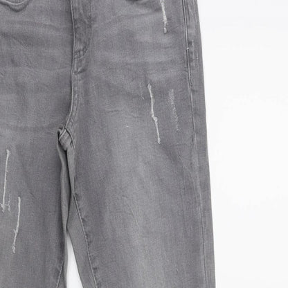 Denim & Co. Womens Grey  Denim Skinny Jeans Size 10 L27 in