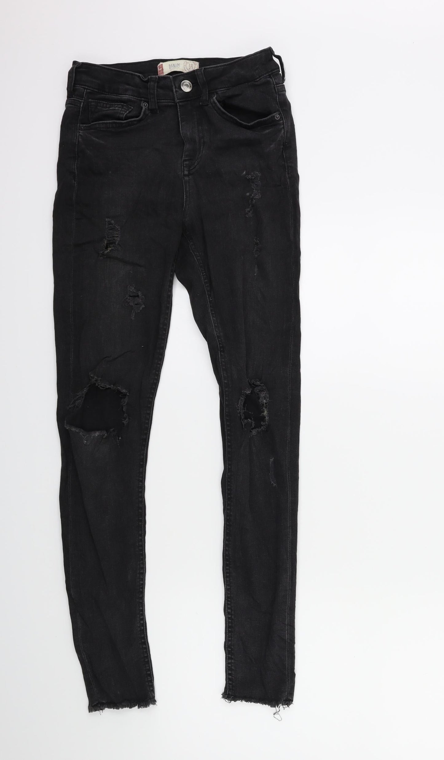 Womens UK Size 34 in RESERVED Regular Fit Skinny Black Jeans