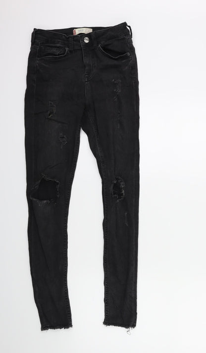 Womens UK Size 34 in RESERVED Regular Fit Skinny Black Jeans