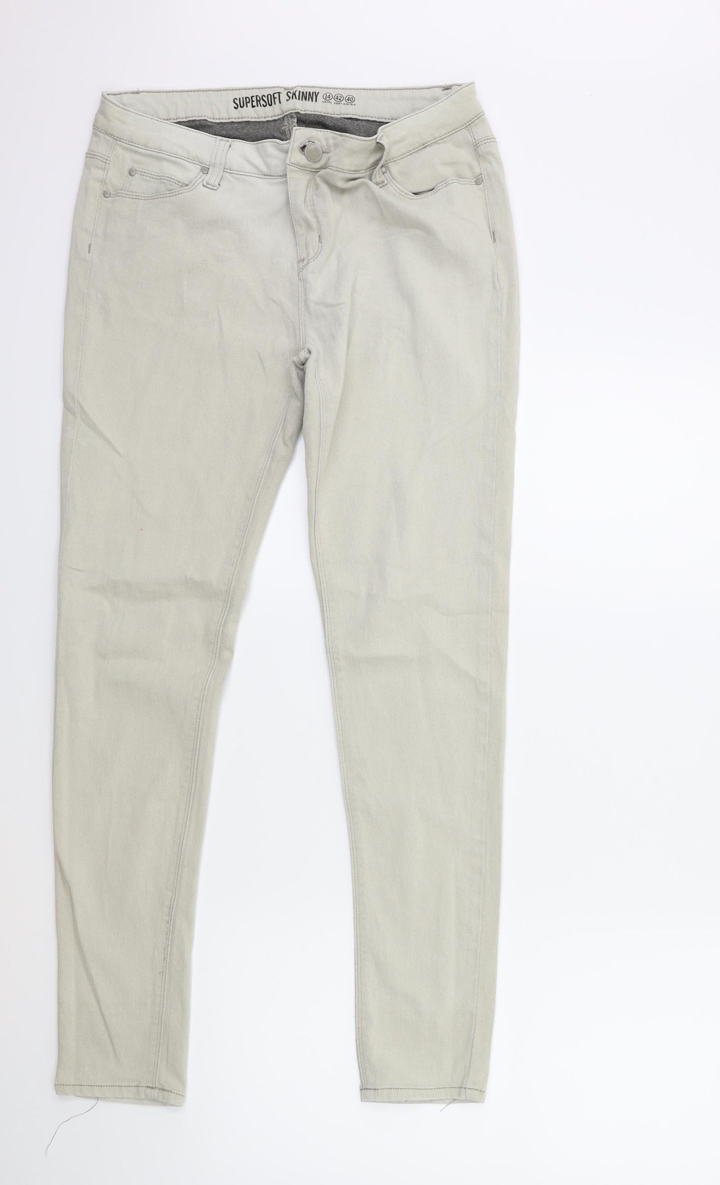 Denim & Co. Womens Grey  Denim Skinny Jeans Size 14 L29 in