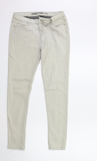 Denim & Co. Womens Grey  Denim Skinny Jeans Size 14 L29 in