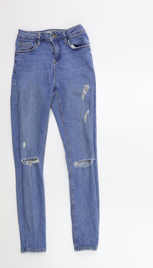 Topshop Womens Blue  Denim Skinny Jeans Size 25 in L28 in