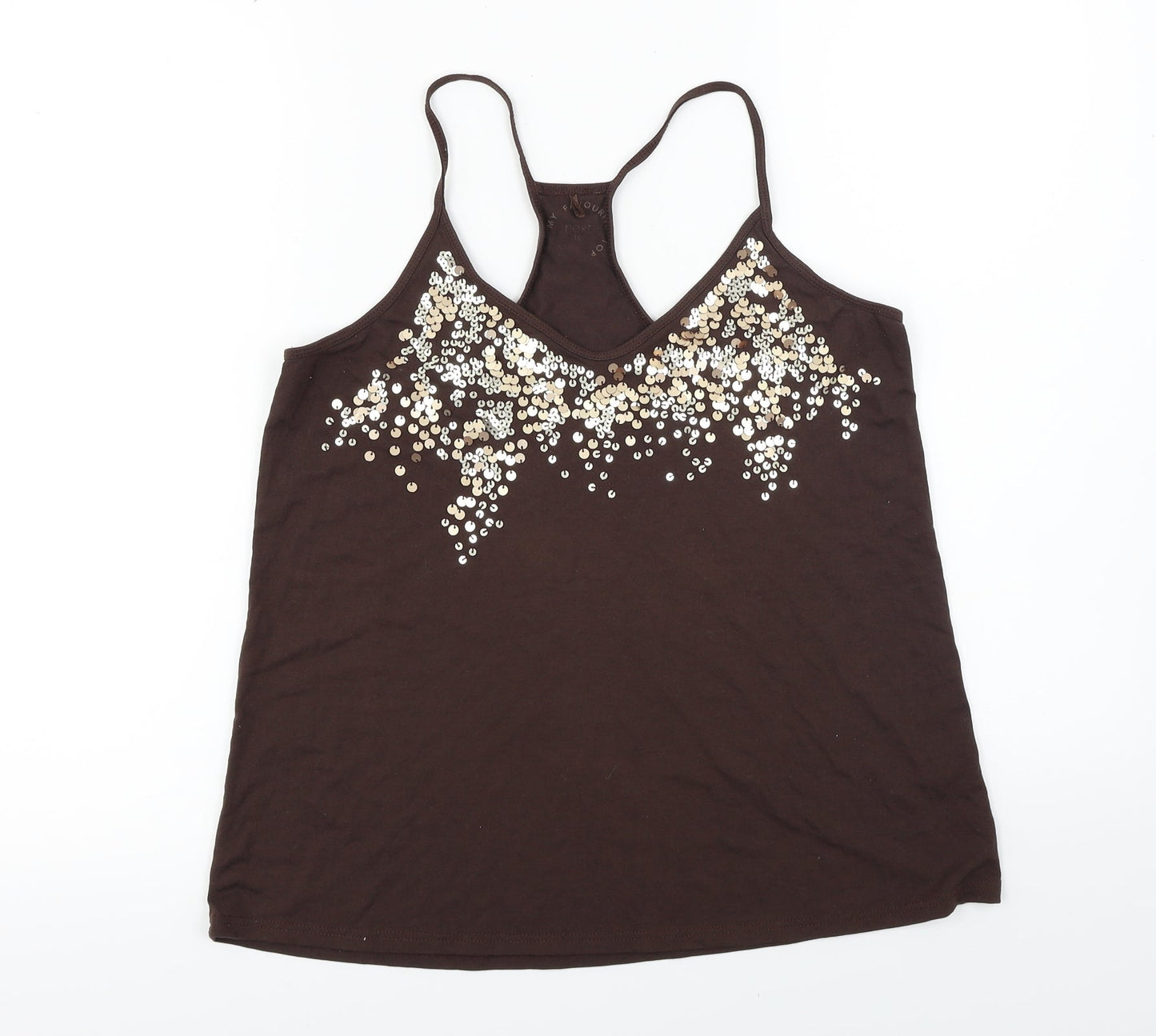 Womens UK Size 10 NEXT Brown Basic T-Shirt