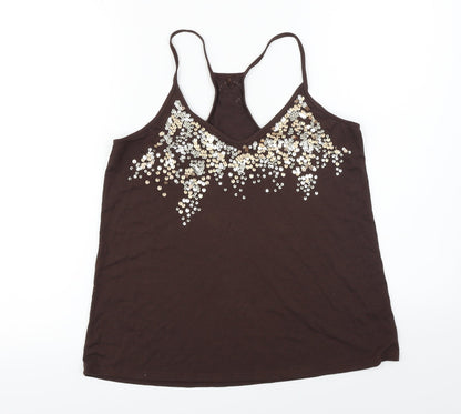 Womens UK Size 10 NEXT Brown Basic T-Shirt