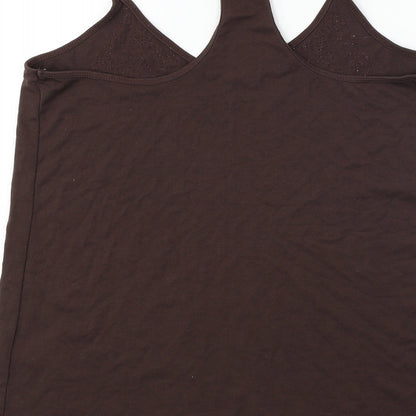 Womens UK Size 10 NEXT Brown Basic T-Shirt