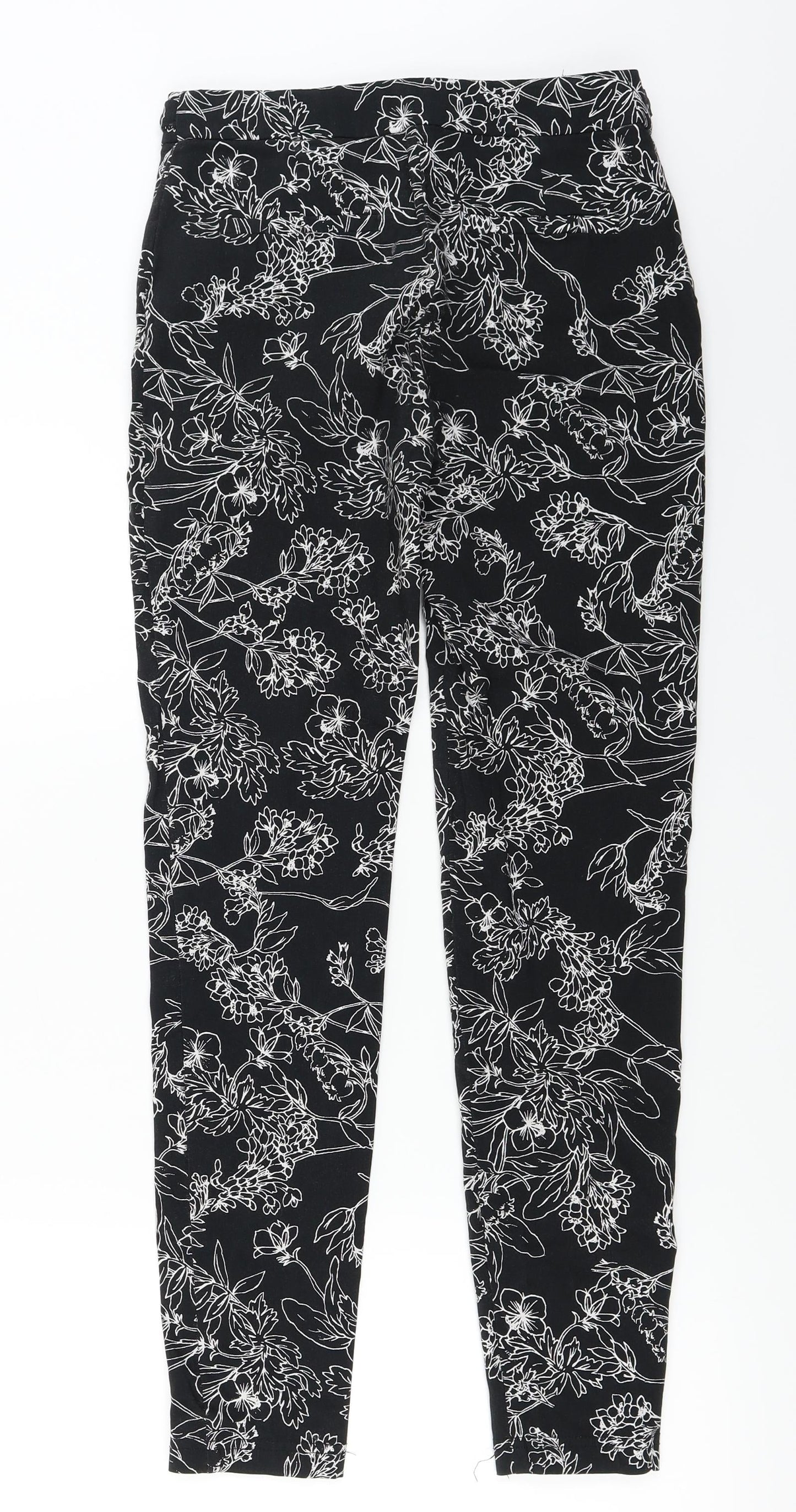 George  Womens Black Floral  Straight Jeans Size 8 L26 in