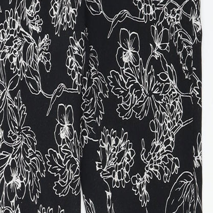 George  Womens Black Floral  Straight Jeans Size 8 L26 in