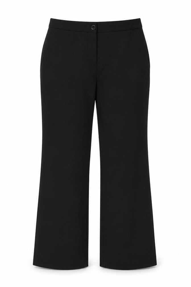Front view of Marks & Spencer women’s black trousers, size UK 12, 26-inch leg