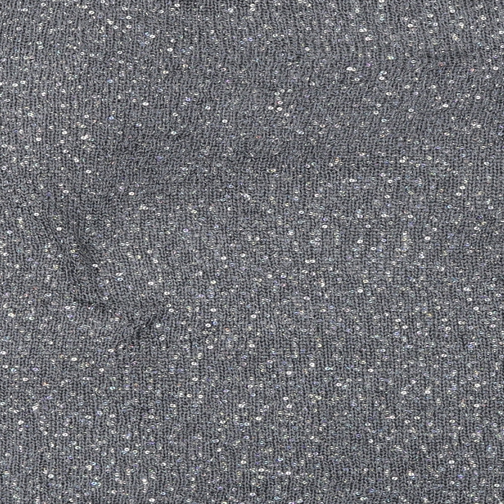 Brand and care label for grace fashion women’s blue jumper, size UK 14