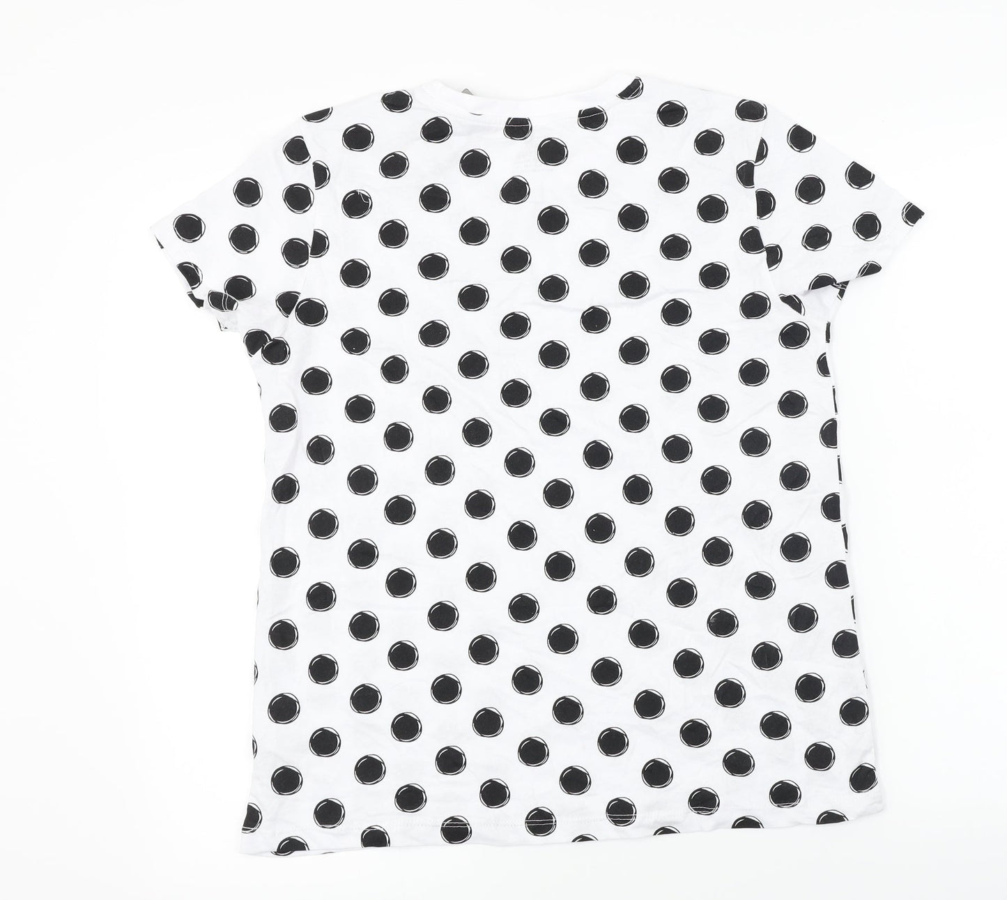 Primark  Womens White Polka Dot  Basic T-Shirt Size S