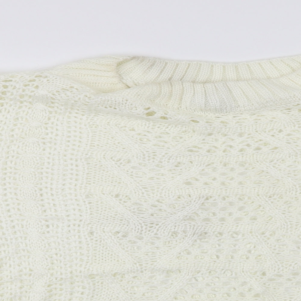 Close-up detail of Preworn women’s ivory jumper, size XL
