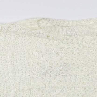 Close-up detail of Preworn women’s ivory jumper, size XL