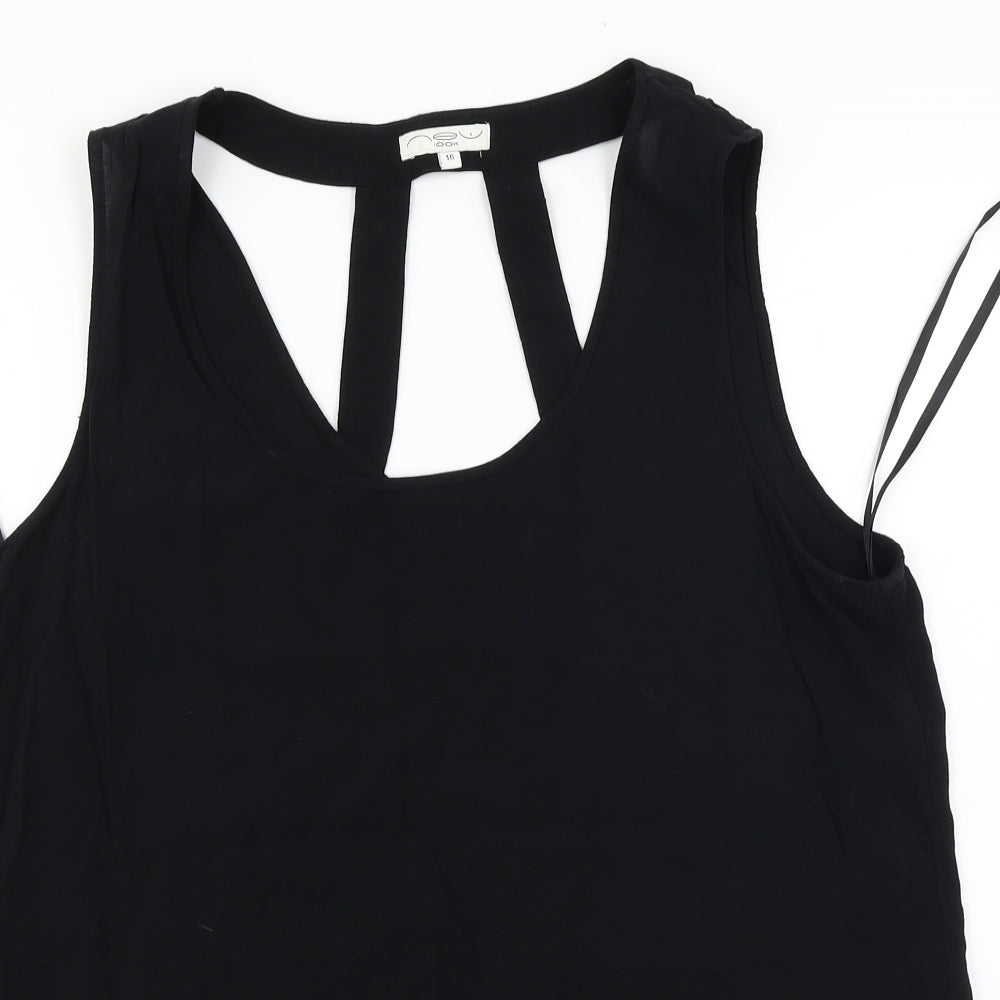Womens UK Size 16 New Look Black Basic T-Shirt