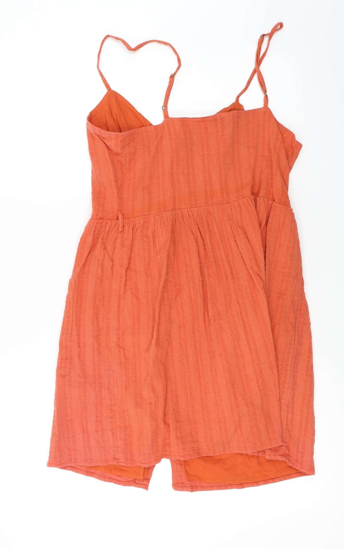 Womens UK Size 14 Miss Selfridge Orange Basic Button-Up